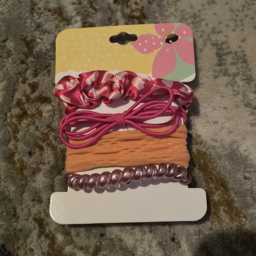 NWT Pink and Orange Hair Ties